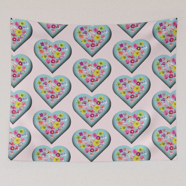 Item preview, Warm and Healing Flowers from the Heart Shaped Abstract Garden  designed and sold by cremedecolor.