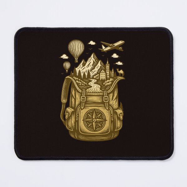 Item preview, World in a Backpack – Detailed Vintage Travel Illustration designed and sold by Tadeusz1.