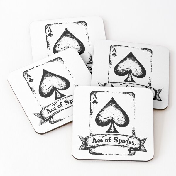 Item preview, Vintage Ace of Spades Playing Card Design – Distressed Black and White Poker Art designed and sold by inkoutninja.