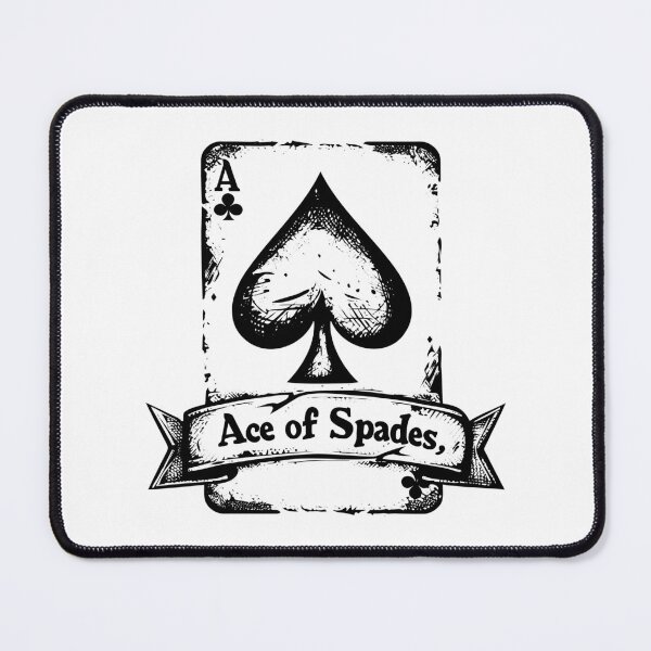 Item preview, Vintage Ace of Spades Playing Card Design – Distressed Black and White Poker Art designed and sold by inkoutninja.