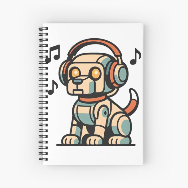Item preview, Retro Robot Dog - Headphones and Chill designed and sold by PufftailStudio.