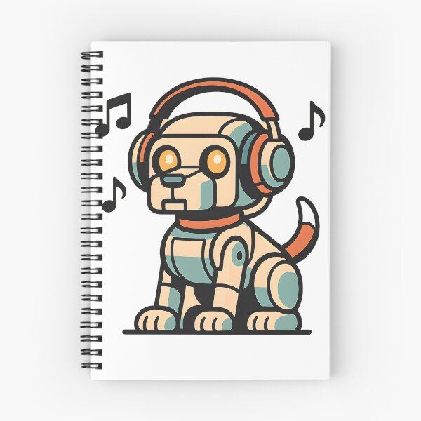 Item preview, Retro Robot Dog - Headphones and Chill designed and sold by PufftailStudio.