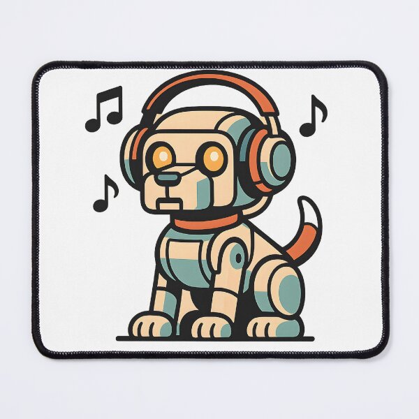 Item preview, Retro Robot Dog - Headphones and Chill designed and sold by PufftailStudio.