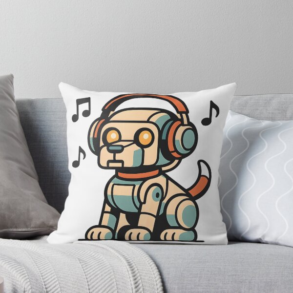 Item preview, Retro Robot Dog - Headphones and Chill designed and sold by PufftailStudio.