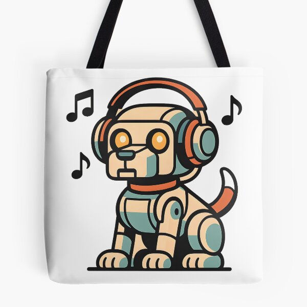Item preview, Retro Robot Dog - Headphones and Chill designed and sold by PufftailStudio.