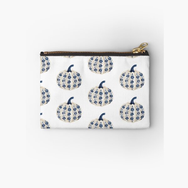Item preview, Blue Floral Pumpkin Autumn Watercolor Artwork designed and sold by The Crazy Cat Lady.