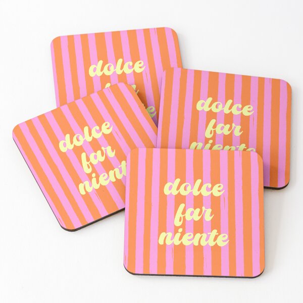 Item preview, Dolce Far Niente – Retro Orange & Pink Stripes designed and sold by MaiZephyr.