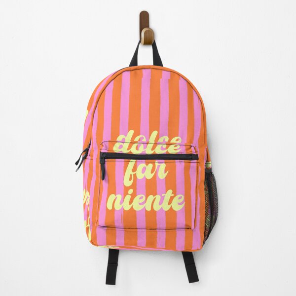 Item preview, Dolce Far Niente – Retro Orange & Pink Stripes designed and sold by MaiZephyr.