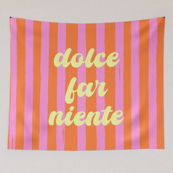 Item preview, Dolce Far Niente – Retro Orange & Pink Stripes designed and sold by MaiZephyr.