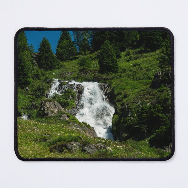 Item preview, Mountain Waterfall in Lush Alpine Landscape, Switzerland designed and sold by alicjamiekina.