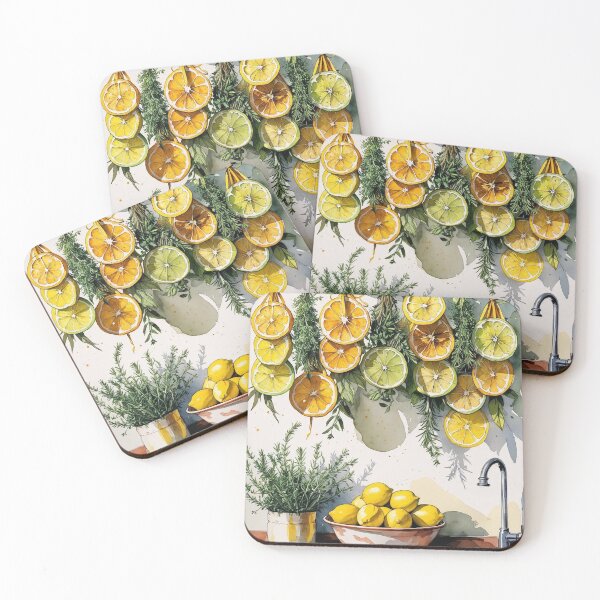 Item preview, Lemons & Herbs – Sunlit Cottage Kitchen Sketch designed and sold by Deezyned.