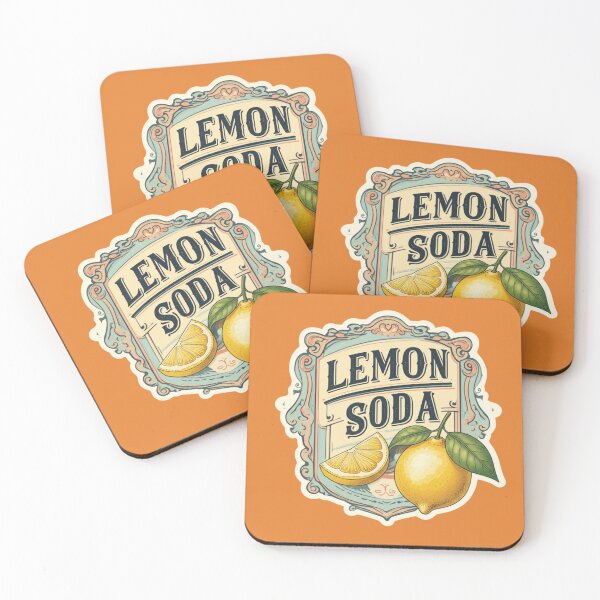 Item preview, Vintage Lemon Soda Label Sticker Design designed and sold by PrintBreeze.