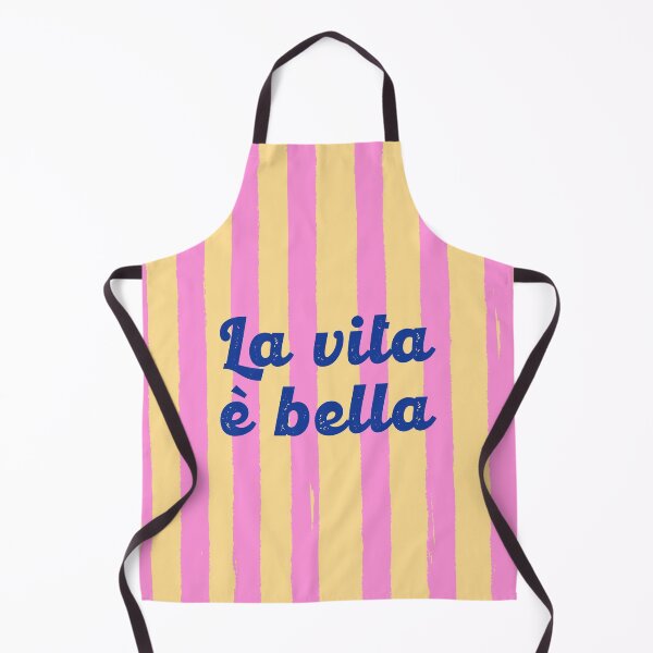 Item preview, La Vita è Bella – Retro Bright Yellow & Pink Stripes designed and sold by MaiZephyr.