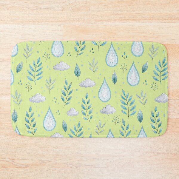 Item preview, Watercolor Leaves and Raindrops on Black designed and sold by joycrysstudio.