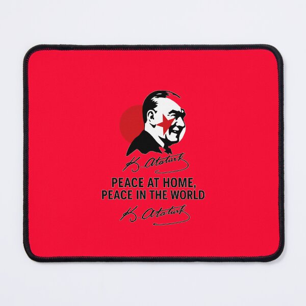 Item preview, Atatürk Silhouette and Signature – Peace at Home, Peace in the World designed and sold by Aucia.