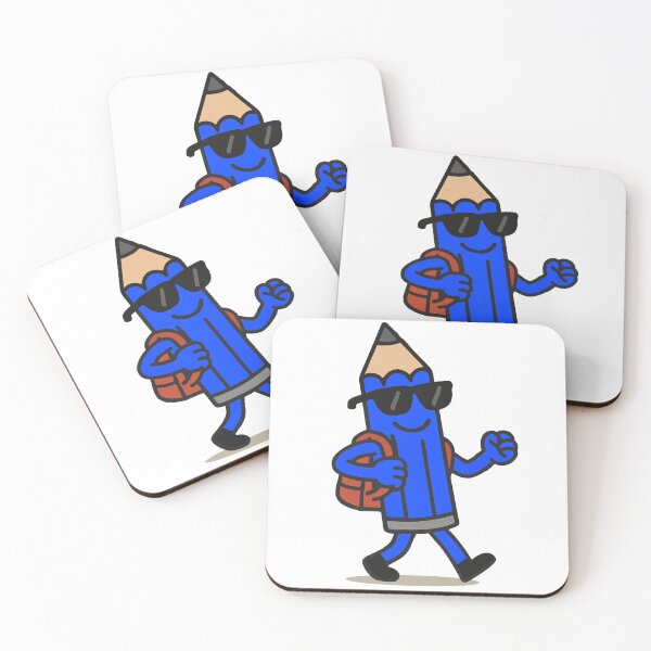 Item preview, Cool Blue Pencil with Sunglasses – Fun Cartoon School Design designed and sold by DKunic.