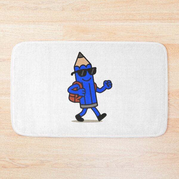 Artikelvorschau, Cooler blauer Bleistift mit Sonnenbrille – lustiges Cartoon-Schuldesign entworfen und verkauft von DKunic.