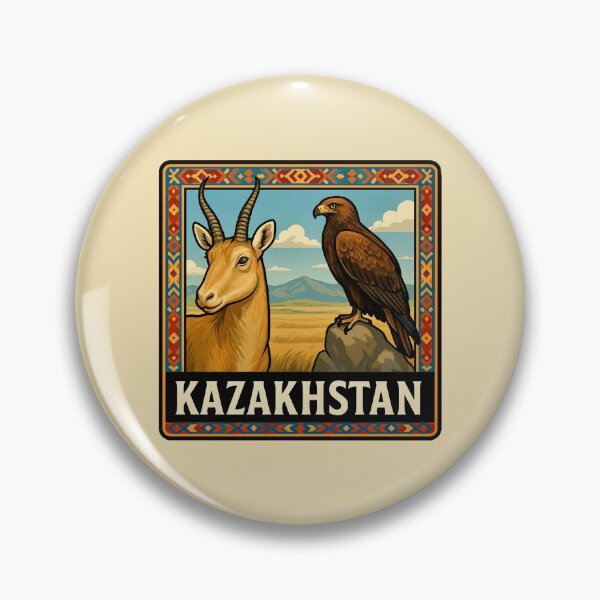 Artikelvorschau, Kasachstans Tierwelt – Saiga-Antilope und Steppenadler entworfen und verkauft von Myra365Art.