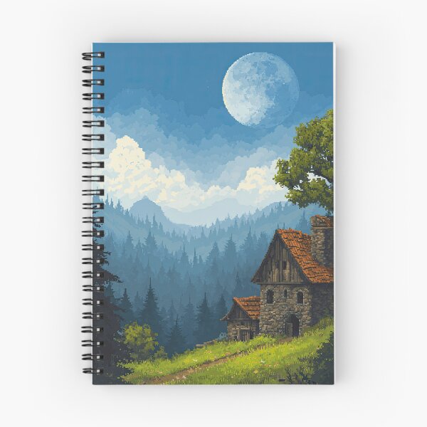 Item preview, Cozy Cabin in a Moonlit Mountain Forest designed and sold by Piotrek0001.