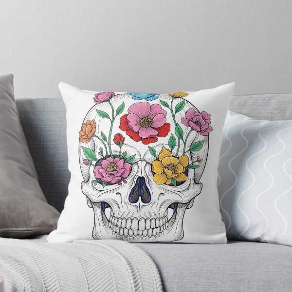 Item preview, Skull with flowers blooming from it designed and sold by misbahsiro.