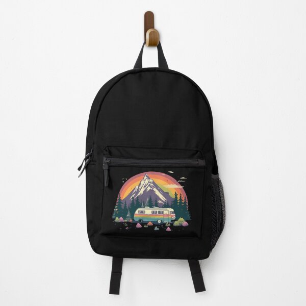 Item preview, Retro Camper Van Mountain Rainbow Sunset Adventure Sticker designed and sold by FestivityFinds.