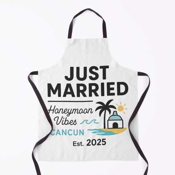 Item preview, Just Married – Honeymoon Vibes Cancun 2025 | Tropical Wedding Getaway Design for Newlyweds designed and sold by Memorph.