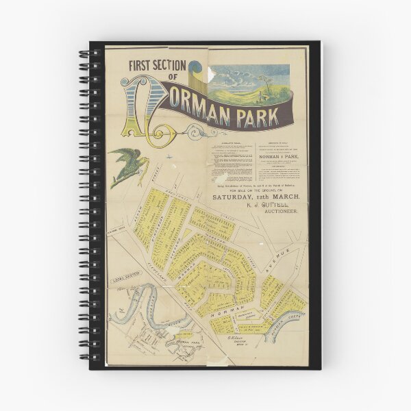 Item preview, 1887 The Norman Park Estate, First Section, Vintage Suburb Map, Historical Map, Real Estate Map designed and sold by housedetective.