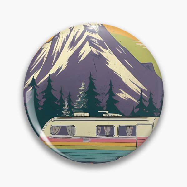 Item preview, Retro Camper Van Mountain Sunset Adventure Sticker designed and sold by FestivityFinds.