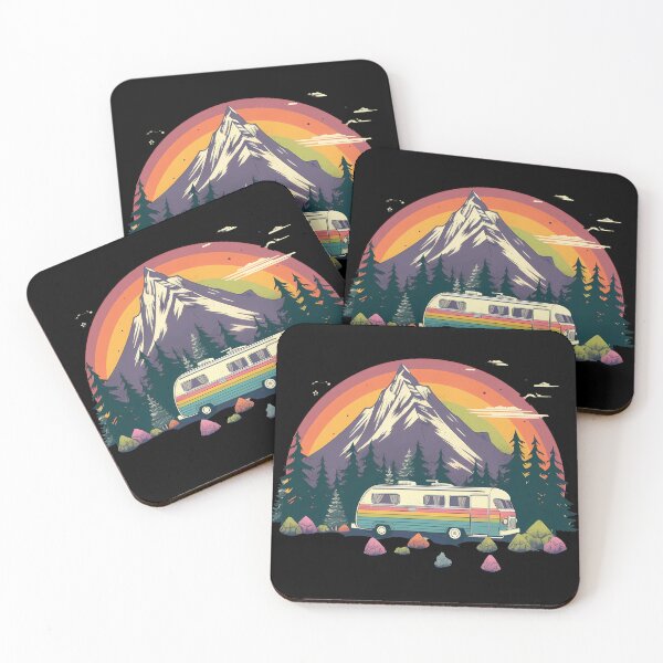 Item preview, Retro Camper Van Mountain Sunset Adventure Sticker designed and sold by FestivityFinds.