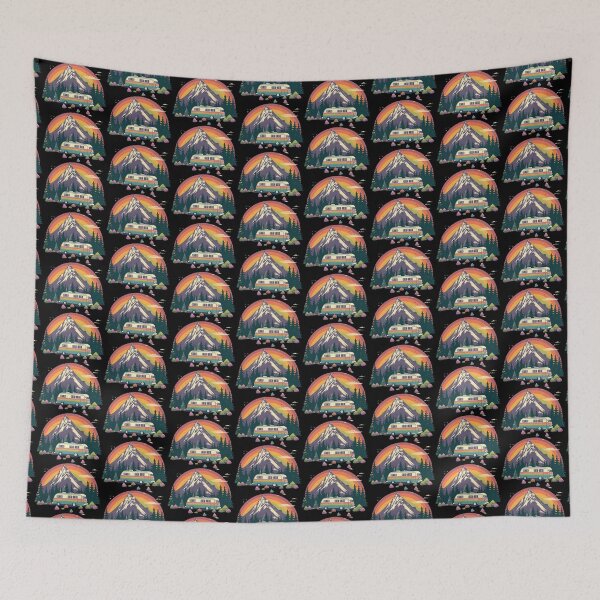 Item preview, Retro Camper Van Mountain Sunset Adventure Sticker designed and sold by FestivityFinds.