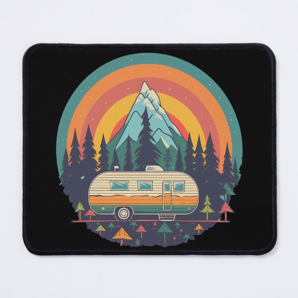Item preview, Retro Camper Mountain Sunset Adventure Sticker designed and sold by FestivityFinds.
