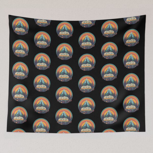 Item preview, Retro Camper Mountain Sunset Adventure Sticker designed and sold by FestivityFinds.