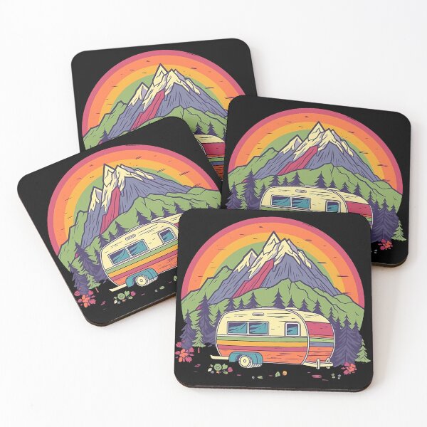 Item preview, Retro Camper Van Mountain Adventure Sticker designed and sold by FestivityFinds.