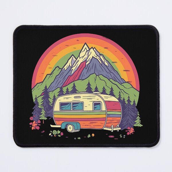 Item preview, Retro Camper Van Mountain Adventure Sticker designed and sold by FestivityFinds.