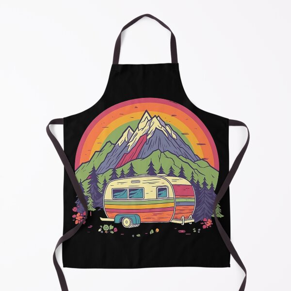 Item preview, Retro Camper Van Mountain Adventure Sticker designed and sold by FestivityFinds.
