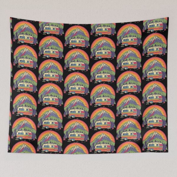 Item preview, Retro Camper Van Mountain Adventure Sticker designed and sold by FestivityFinds.