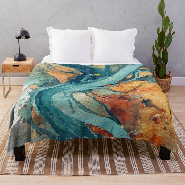 Item preview, Aerial Sandbars – Abstract Watercolor Coastline designed and sold by solynneart.