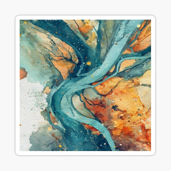 Item preview, Aerial Sandbars – Abstract Watercolor Coastline designed and sold by solynneart.