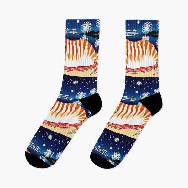 Item preview, Ginger & White Cat with Fireworks – Colorful Summer Celebration designed and sold by LEO'S CREATURE　れおずくりーちゃー.