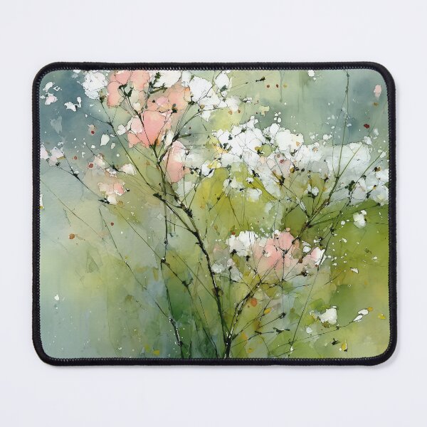 Item preview, Wildflower Branch – Soft Green and Pink Watercolor designed and sold by solynneart.