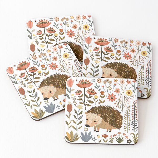Item preview, Scandinavian Folk Art, Floral Hedgehog  designed and sold by xiao xuans.