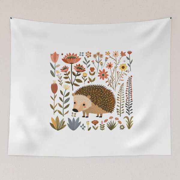 Item preview, Scandinavian Folk Art, Floral Hedgehog  designed and sold by xiao xuans.
