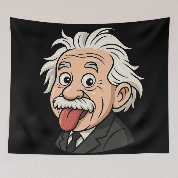 Item preview, Albert: Funny Scientist Cartoon – Sticking Out Tongue designed and sold by Arte Cartoon From TagTeam Group.