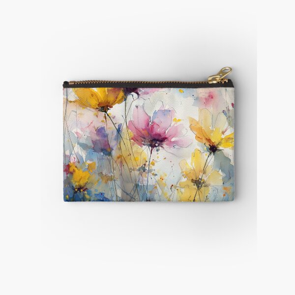 Item preview, Pink and Yellow Wildflowers – Loose Watercolor Painting designed and sold by solynneart.
