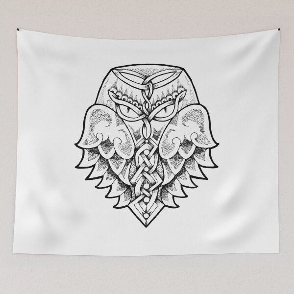 Item preview, Celtic Knot Dotwork Owl - Black designed and sold by BassInstinct.