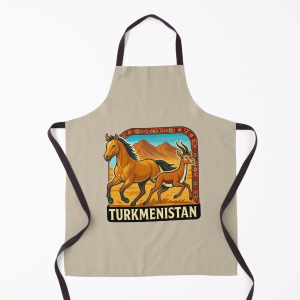 Item preview, Turkmenistan Wildlife -- Akhal-Teke Horse & Goitered Gazelle designed and sold by Myra365Art.