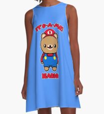 Bear Cute Funny Kawaii Mario Parody A-Line Dress