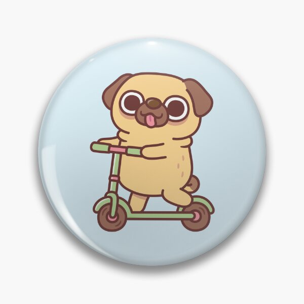 Item preview, Cute Pug Playing On Kick Scooter designed and sold by rustydoodle.