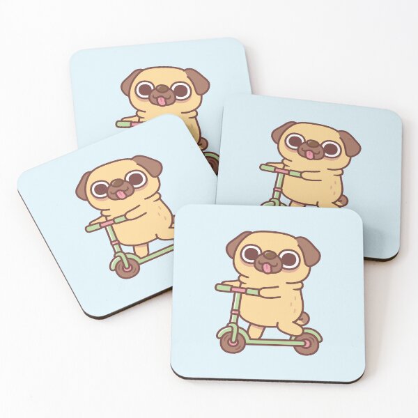 Item preview, Cute Pug Playing On Kick Scooter designed and sold by rustydoodle.