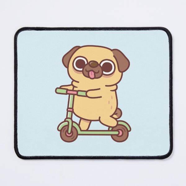 Item preview, Cute Pug Playing On Kick Scooter designed and sold by rustydoodle.